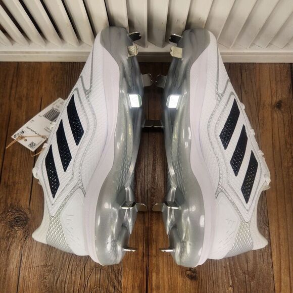 Adidas Purehustle 3 Women Sz 7 White Black Athletic Metal Softball Cleats IG7135 - Picture 6 of 11